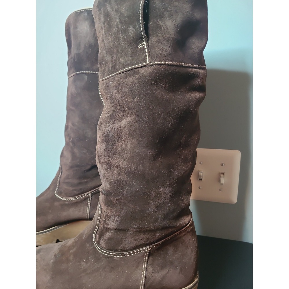 KORS Michael Kors Made in Italy Brown Suede Winter Fur Wedge‎ Boots US 10/ EU 40 - Picture 3 of 14